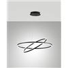Fabas LEO SOSPENSIONE NERA 65W 3000K 7050LM D80+60CM 2 CERCHI DIMMERABILE DALI
