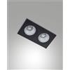 Fabas LEON CORNICE DI FARETTI INCASSO 2 LUCI NERA ATTACCO GU10 24X12,8CM