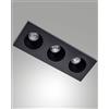 Fabas LEON CORNICE DI FARETTI INCASSO 3 LUCI NERA ATTACCO GU10 35,5X12,8CM