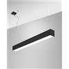 Fabas TURNER SOSPENSIONE NERA LED 29W 3000K 3470LM OPALE IP40 100CM DIMMERABILE DALI