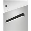 Fabas TURNER SOSPENSIONE NERA LED 29W 3000K 3470LM PRISMATIC IP40 100CM DIMMERABILE DALI