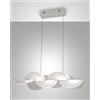 Fabas SYLVIE LAMPADARIOA SOSPENSIONE BIANCA L.58X37cm A LED 3000K - 30W - 4000 lm DIMMERABILE SMART C/ACC