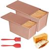BORDEAG 2 Pezzi Stampo Per Pane Con Coperchio, Teglia Per Pane Tostato Con Coperchio, Teglia Forno Con Coperchio, Stampo Pane In Cassetta Teglia Da Forno Per Torte, Dolci, Cottura E Grigliate