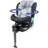 Mobiclinic® kids, Seggiolino auto, 360°, I-size, Isofix, Gruppo 0/1/2/3, Evolutivo, Da 0 a 12 anni, Cintura 5 punti, Poggiagambe di sicurezza, Regolabile, Reclinabile in 3 posizioni