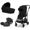 Cybex + - Cybex Gold Trio Melio Magic Black con Telaio Carbon con Cloud T