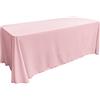 LA Linen Polyester Poplin Tovaglia Rettangolare in Popeline di Poliestere, 228 x 332 cm, Rosa Chiaro, 132 x 90 inch (Rectangular)