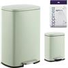 happimess HPM1006E Connor - Pattumiera rettangolare da 13 galloni con coperchio a chiusura rallentata e mini pattumiera in omaggio, resistente alle impronte digitali, moderna, minimalista, per cucina,
