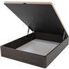 DUÉRMETE ONLINE - Letto a soppalco apribile super rinforzato grande capacità con coperchio traspirante 135 x 200 | pratico e robusto | colore wengè