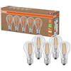 OSRAM Lampade LED ad alta efficienza con classe di efficienza energetica A, Confezione vantaggiosa con 5 lampadine, sostituzione 60W, bianco caldo (2700K), E27, vetro a filamento