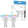 Garza Confezione da 2 lampadine LED Smart Wifi GU10 5W, equivalenza 40W, RGB+CCT, intensità regolabile, programmabile, controllo vocale e app, Alexa/Google Home, Wifi 2,4 GHz