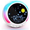 NEUTYPECHIC Sveglia per Bambini Bluetooth, Posticipa Sveglia Digitale Bambini 11 Colori Luci Notturne con Rumore Bianco, Sveglia Bambini da Comodino con Temporizzatore con Altoparlanti, Chiamate