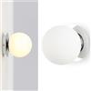 Alpinaluz Applique da parete moderno con disco metallico cromato e sfera di vetro opale Ø15 cm - Attacco E27 - Design decorativo per camera da letto, soggiorno o testiera del letto