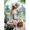 NEWENMO 5D Signora Elegante Diamond Painting Set Adulti,Fiori da Giardino Pittura Diamante Kit Completo,Retro Diamond Art Kits,DIY Diamant Painting,per Decorazione Domestica,Regalo di Casa,30x40cm