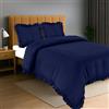Utopia Bedding Copripiumino a Volant Matrimoniale 240x220 - Microfibra Copripiumino 240x220cm + Federe 65x65cm - Blu Navy