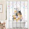 Ttincceer 180x180cm Carino Cane Doccia Tenda Cucciolo Partito Divertente Animale Bagno Amato Animale Domestico in Vasca da Bagno Colorato Fiore Impermeabile