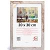 3-B Cornice portafoto HIT - Bianco rustico (bianco invecchiato otticamente con venature del legno visibile) - 20 x 30 cm - Cornice in legno, cornice per foto, cornice con vetro acrilico