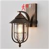 Pageone Applique da Esterno con Sensore di Movimento, Vintage Lampada da parete per Esterni con Sensore e Crepuscolare E27, Impermeabile Luci Esterne, per Corridoio Balcone Giardino, Nero Dorato