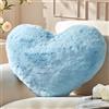 Yhoelata Cuscino Cuore Azzurro Chiaro, Cuscini Decorativi, Cuscino a Forma di Cuore Grande, Cuscini Divano Peluche, Cuscini Letto, Decorazioni Camera da Letto Bambini, 38 x 48 cm