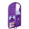 AMFUN Borsa Porta Abiti Con Cerniera, Custodie Porta Abiti Bambini, Borsa da Ballo Antipolvere, con 5 Tasche Con Cerniera,Borsa Pieghevole da Viaggio per Guardaroba e Viaggio, Viola