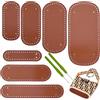 Yayatty 7 sacchetti in pelle PU per uncinetto, fondo ovale marrone per borse fai da te, borse a tracolla e accessori per la produzione di borsette