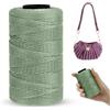 LEREATI Cordino per Borse Uncinetto Piatto Filo Macrame 1mm x 230m Macrame Corda Colorata Cordoncino per Borse a Uncinetto, Arazzo da Parete, Acchiappasogni, Fai da Te (Verde Fagiolo)