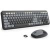 SOLIDEE Combo Tastiera e Mouse Wireless Colorato,Tastiera Retro per Macchina da Scrivere 2.4GHz,104 Tasti con Tastierino Numerico,Tastiera a Membrana Silenziosa(Americana QWERTY)(BlackGray Gradient)
