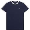 Fred Perry Taped Ringer T-Shirt Carbon Blue, blu, XL