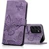 CXTcase Cover per Samsung Galaxy S21 Ultra 5G,Pelle PU Portafoglio Custodia a Libro in Pelle Protettiva per Samsung Galaxy S21 Ultra 5G,Flip Caso Custodia Samsung Galaxy S21 Ultra 5G Case,Viola