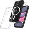 Brighttodays Per Cover iPhone 11,Cover Magnetica iPhone11 con 2 Pezzi Pellicola Protettiva in Vetro Temperato,Compatibile con MagSafe,Custodia iPhone11,Morbido TPU Sottile Protezione Antiurto Case,6.1"-Trasparente