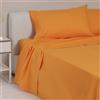 LARA MORADA - Set Completo Lenzuola Una Piazza E Mezza, Misura Francese, 100% Cotone, Made In Italy, Tinta Unita, Per Letto 1 Piazza E Mezza 140x200cm, Arancio