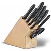 VICTORINOX Ceppo Coltelli Swiss Classic in Legno, 9 Pezzi, con 8 Coltelli e 1 Paio di Forbici Multiuso, Portacoltelli, Legno di Faggio Chiaro