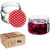KADAX Piccoli vasetti per conserve da 250 ml, con coperchio, ermetici da regalare, mini barattoli per miele e spezie (10 pezzi, cuore)