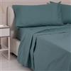 LARA MORADA - Set Completo Lenzuola Una Piazza E Mezza, Misura Francese, 100% Cotone, Made In Italy, Tinta Unita, Per Letto 1 Piazza E Mezza 140x200cm, Verde