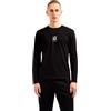 Armani Exchange T-Shirt a Maniche Lunghe da Uomo con Logo Ricamato, Nero, XS