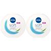 Nivea Soft 300 ml, Crema idratante corpo, viso mani multiuso con Vitamina E e Olio di Jojoba 2x300 ml