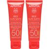Apivita Bee Sun Safe Crema Viso solare colorata Anti-macchia e Anti-age SPF50 2x50 ml