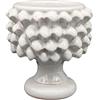 sicilia bedda - Mezza Pigna Siciliana in Ceramica di CALTAGIRONE - Realizzata Interamente a Mano - Vaso Porta Fiori - Ogni Realizzazione è Unica per Voi (Diametro 10, Bianco)