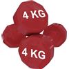 Eglemtek Manubri Coppia Di Pesi Vinile Antiscivolo Manubrio Palestra Fitness Body Building Esercizi Casa Impugnatura Antiscivolo Colore Rosso Confezione 2 Pezzi x 4 Kg...