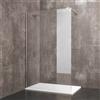 Arreditaly Parete Doccia Fissa Walk In Cabina Box Bagno Con Con Barra Stabilizzatrice Anta In Cristallo Temperato Trasparente da 8 mm Reversibile Profilo A Muro In Alluminio Anodizzato Colusa (120 x 195 Cm)...