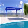 Arreditaly Gazebo 3 x 3 Metri Struttura in Acciaio Copertura In PE 110 gr/m² Impermeabile Idrorepellente Resistente Raggi Solari UV Tenda Ombrellone Per Fiere Pic Nic Campeggio Esterno Giardino Piscina Blu...