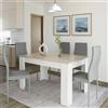 Arreditaly Tavolo Da Pranzo Allungabile Fino a 190 cm In Legno Aragona Tavolino Consolle Estensibile Salotto Salone Sala Pranzo Design Moderno Elegante 190 x 78 x 90 cm Colore Bianco E Rovere...