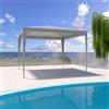 Arreditaly Gazebo 3 x 3 Metri Struttura in Acciaio Copertura In PE 110 gr/m² Impermeabile Idrorepellente Resistente Raggi Solari UV Tenda Ombrellone Per Fiere Pic Nic Campeggio Esterno Giardino Piscina Grigio...