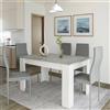 Arreditaly Tavolo Da Pranzo Allungabile Fino a 190 cm In Legno Aragona Tavolino Consolle Estensibile Salotto Salone Sala Pranzo Design Moderno Elegante 190 x 78 x 90 cm Colore Bianco E Grigio Cemento...
