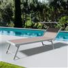 Arreditaly Lettino Tortora Prendisole Pieghevole Professionale In Alluminio E Tessuto Textilene Tettuccio Orientabile Tettino Parasole Sdraio Prendi Sole Mare Spiaggia Piscina Giardino 182 x 60 x 38 cm...