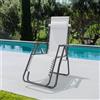 Arreditaly Sedia Sdraio A Gravità Zero Da Giardino Poggiatesta Regolabile Sedia Pieghevole Oscillante Ergonomica Traspirante Zero Gravity Da Esterno Piscina Mare Portata Massima 120 Kg (Bianco)...