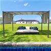 Arreditaly Gazebo Pergola 3 x 3 M Pergolato Con Tetto Scorrevole Telo Impermeabile Retrattile Richiudibile Struttura In Acciaio Nero Giardino Terrazzo Piscina Esterno Fiere Campeggio Elegante Moderno Beige...