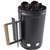 Eglemtek Ciminiera Starter Accenditore Per Barbecue BBQ A Carbone Con Impugnatura In Legno Antiscivolo Accendi Carbonella Bricchetti Diametro 17 Cm E Altezza 27 Cm Capienza 1,5 Kg Colore Nero...