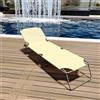 Arreditaly Lettino Pieghevole Prendisole Senza Tettuccio Parasole Schienale Reclinabile Regolabile Struttura In Metallo Sedia Sdraio Per Spiaggia Mare Giardino Piscina 187 x 53 x 24 Cm (Beige)...