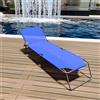 Arreditaly Lettino Pieghevole Prendisole Senza Tettuccio Parasole Schienale Reclinabile Regolabile Struttura In Metallo Sedia Sdraio Per Spiaggia Mare Giardino Piscina 187 x 53 x 24 Cm (Blu)...