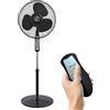 Eglemtek Ventilatore A Piantana Potente Da 50W Per Pavimento Pale Da 40 Cm Silenzioso Con Timer 3 Velocità Oscillante Altezza e Inclinazione Regolabili E Telecomando per Controllo A Distanza Colore Nero...